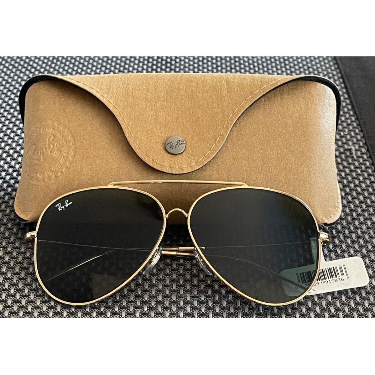 Ray Ban Aviator Reverse Polished Gold / Green Lens Sunglasses