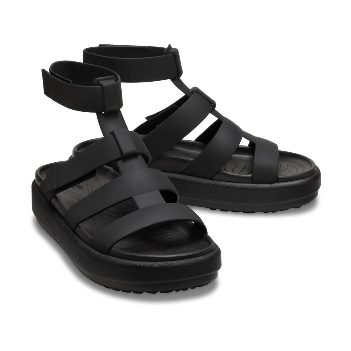 Woman`s Sandals Crocs Brooklyn Luxe Gladiator Black/Black