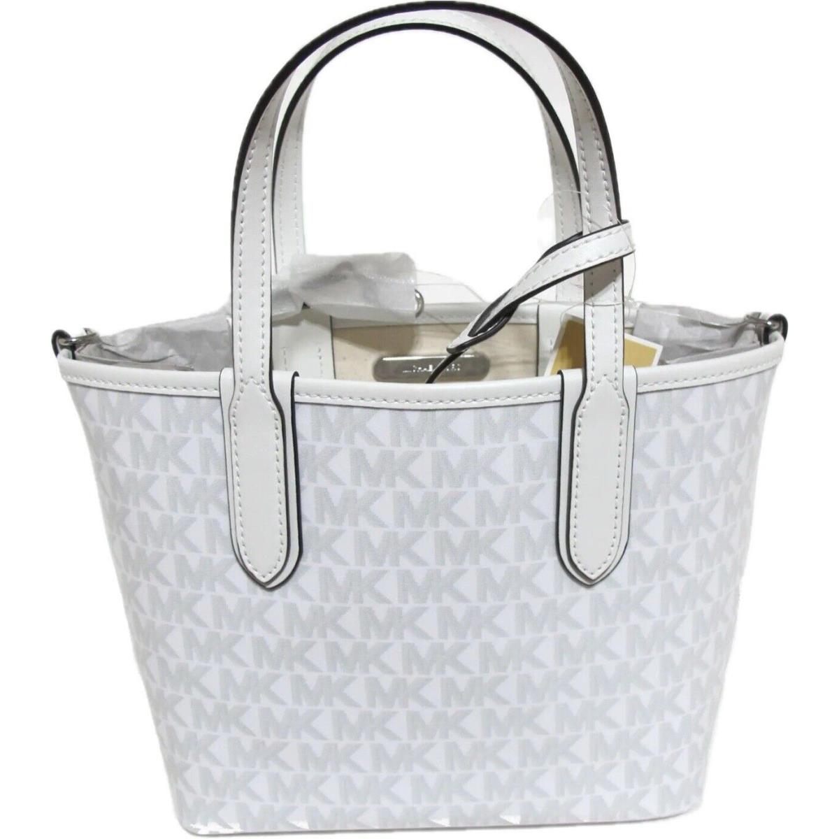 Michael Kors Optic Aluminum Eliza Xsmall Crossbody Open Tote Satchel