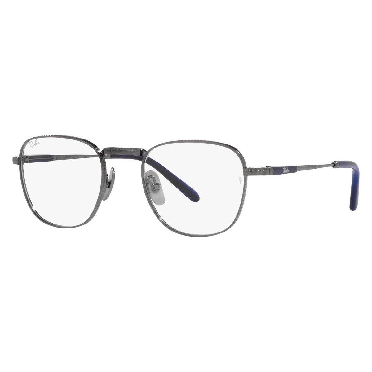 Ray-ban Frank Titanium RX8258V Eyeglasses RX Unisex Square 48mm - Frame: Gunmetal, Lens: Demo