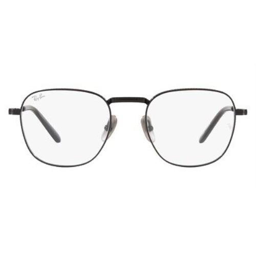 Ray-ban Frank Titanium RX8258V Eyeglasses RX Unisex Square 48mm - Frame: Black, Lens: Demo