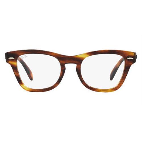 Ray-ban RX0707V Eyeglasses Unisex Striped Havana Square 48mm