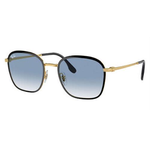 Ray-ban RB3720 Sunglasses Black on Gold / Clear/blue 55mm