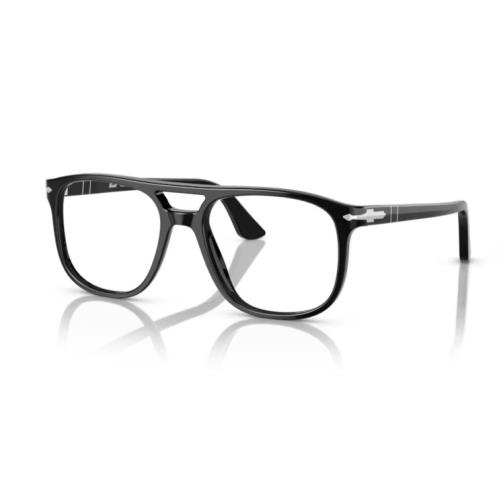 Persol 0PO3329V Greta 95 Black Rectangular Men`s 54mm Eyeglasses - Frame: Black, Lens: