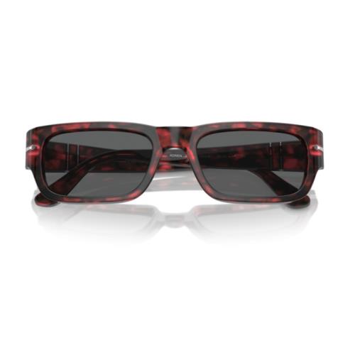 Persol 0PO3347S Adrien 1212B1 Red Havana/dark Grey Rectangle Men`s Sunglasses - Frame: Red Havana, Lens: Dark Grey