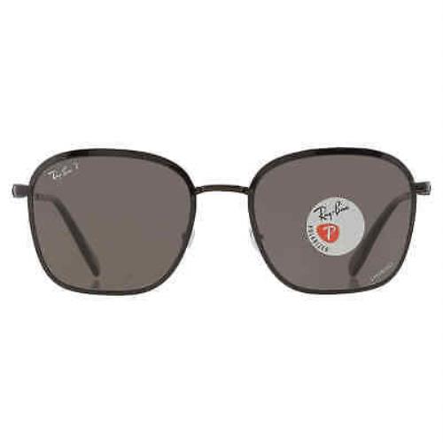 Ray Ban Polarized Dark Grey Square Unisex Sunglasses RB3720 002/K8 55