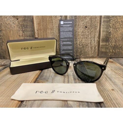 Vonzipper F.c.g. Stax Sunglasses Black Crystal Gloss Vintage Grey Made IN Italy