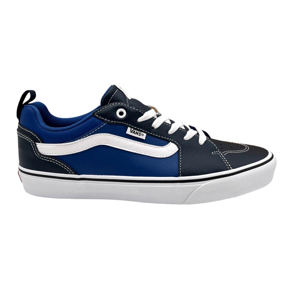 Vans Filmore Men`s Casual Leather Sneaker Size 11 Navy -royal Blue Lace up Shoes
