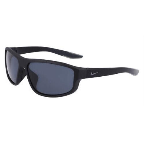 Nike Brazen Fuel DJ0805 Sunglasses Rectangle 62mm - Frame: Matte Black / Silver Flash, Lens: Silver Flash