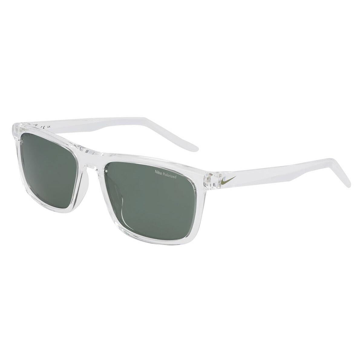 Nike Nik Sunglasses Unisex Clear / Polarized Green 56mm - Frame: Clear / Polarized Green, Lens: Polarized Green