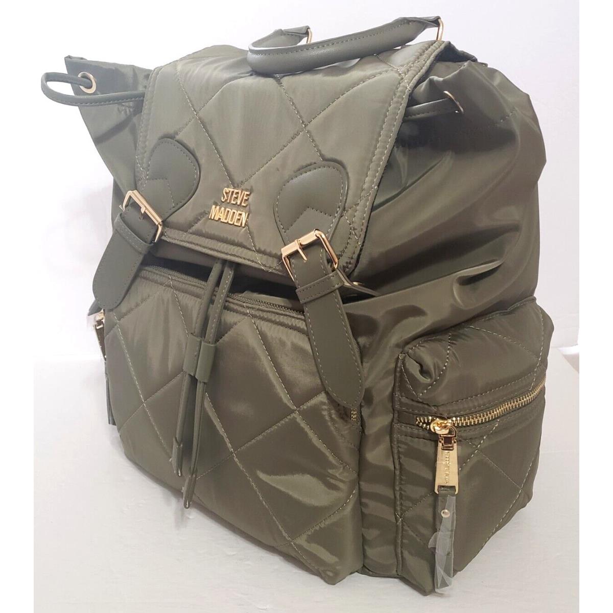 Steve Madden Olive Green Khaki Large Bsolly Travel Backpack Top Handle Straps