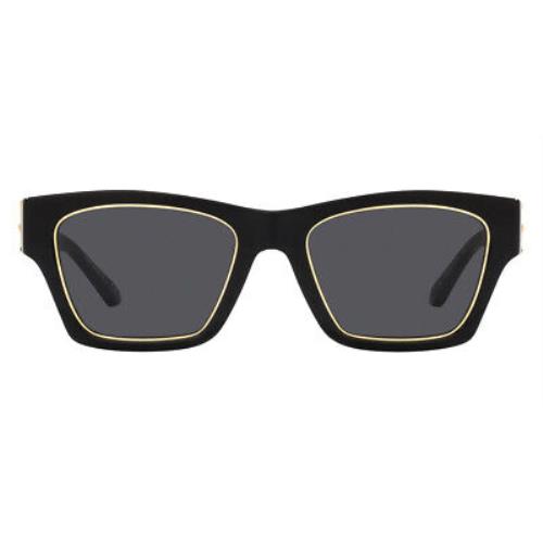 Tory Burch TY7186U Sunglasses Black Solid Gray 53mm - Frame: Black / Solid Gray, Lens: Solid Gray