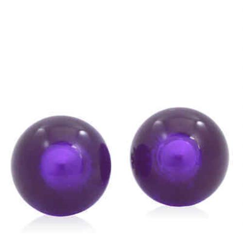 Tory Burch Ladies Tory Silver/purple Resin Logo Earrings