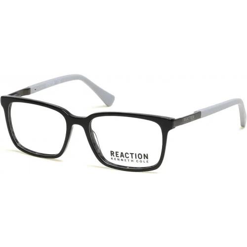 Kenneth Cole Reaction KC0825 001 Square Shiny Black Eyeglasses