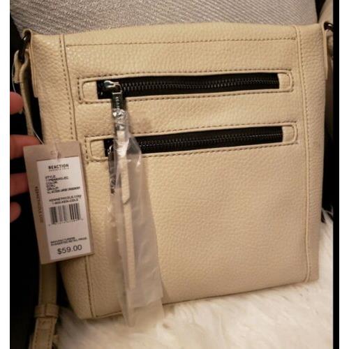 Kenneth Cole Reaction Womens Crossbody Handbag Cream Franny Satchel