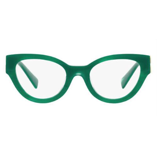 Miu Miu MU 01VV Eyeglasses Women Green Wayfarer 50mm