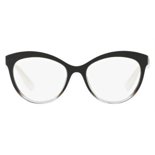 Miu Miu MU 04RV Eyeglasses Women Black Oval 53mm