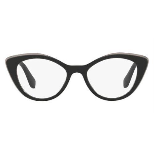 Miu Miu MU 01RV Eyeglasses RX Women Black Cat Eye 52mm