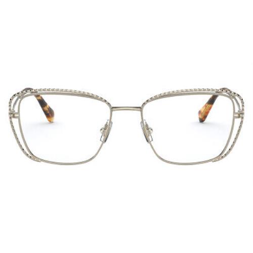 Miu Miu MU 50TV Eyeglasses Women Gold Geometric 52mm