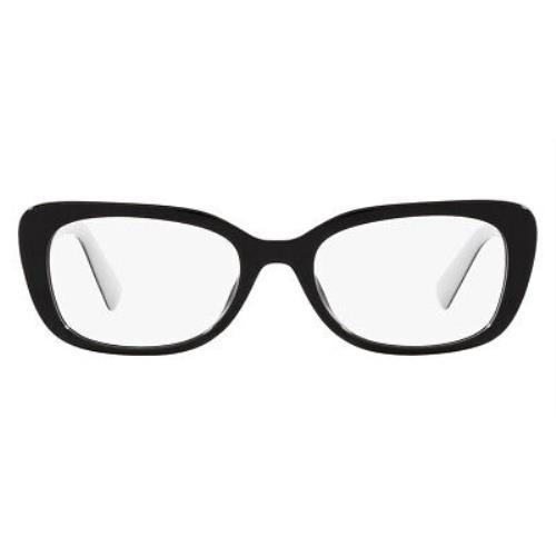 Miu Miu MU 07VV Eyeglasses Women Black Rectangle 55mm