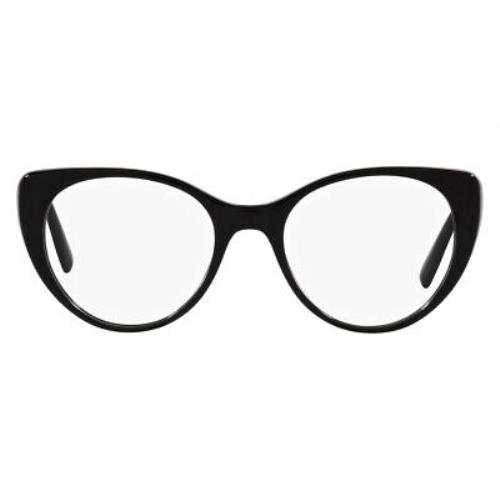 Miu Miu MU 06TVA Eyeglasses Women Black Cat Eye 50mm
