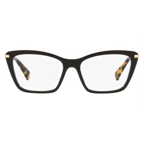 Miu Miu 0MU 01UV Eyeglasses RX Women Black Cat Eye 53mm