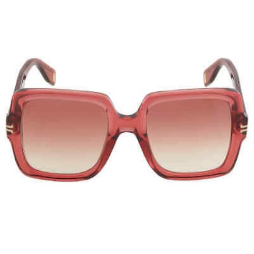 Marc Jacobs Brown Square Ladies Sunglasses MJ 1034/S 0LHF/HA 51 MJ 1034/S - Frame: Red, Lens: Brown