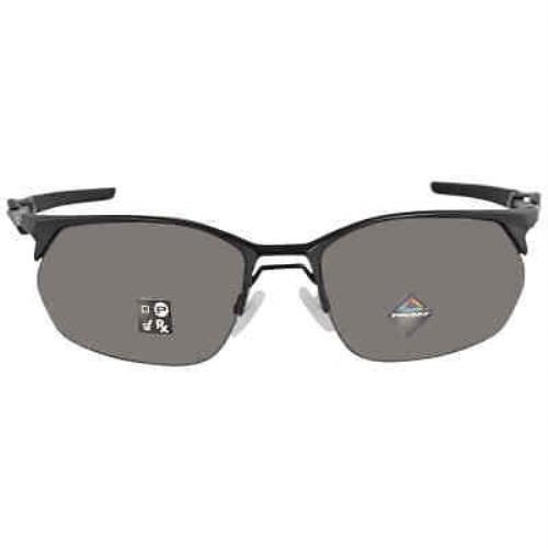 Oakley Wire Tap 2.0 Prizm Grey Rectangular Men`s Sunglasses OO4145 414501 60 - Frame: Black, Lens: Gray