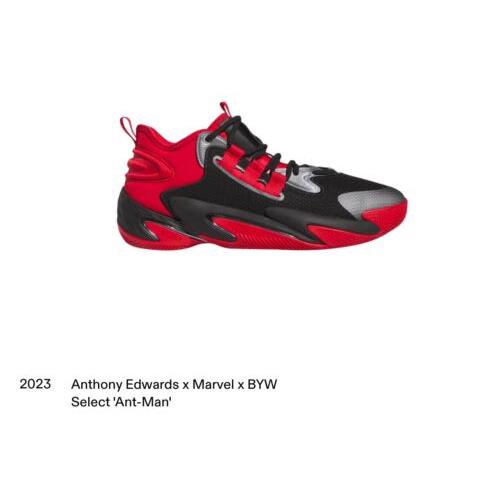 Adidas Anthony Edwards Byw Select Marvel Antman Sneakers IF0006 Men 10 10.5 11
