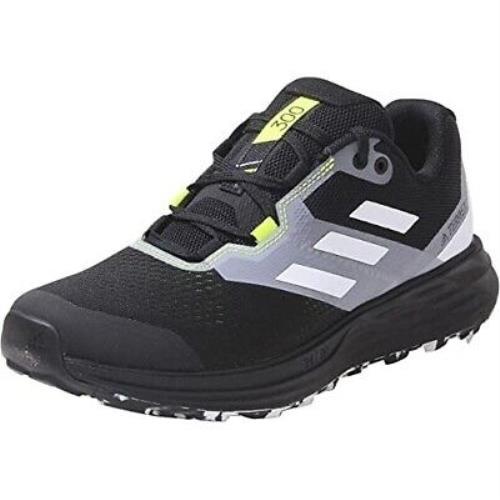 Adidas Mens Terrex Two Flow Trail Running Shoe Core Black/crystal White/solar - Core Black/Crystal White/Solar Yellow