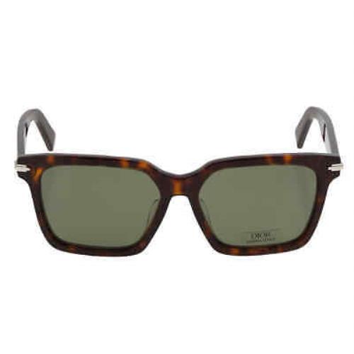 Dior Green Square Men`s Sunglasses Diorblacksuit S3F 20C0 57 Diorblacksuit S3F - Frame: Brown, Lens: Green