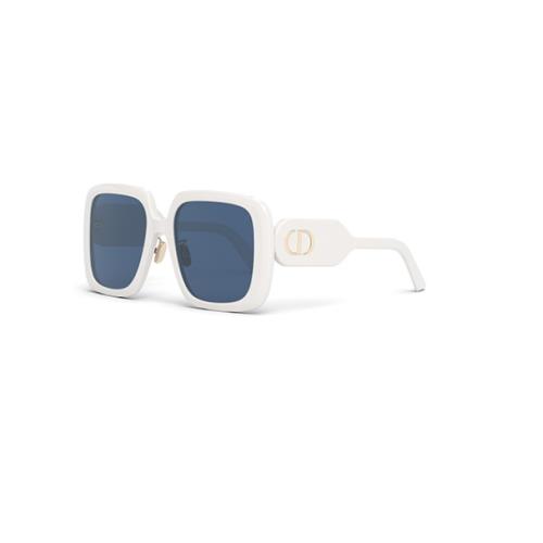 Christian Dior Bobby S2F 95B0 Ivory/blue Square Women`s Sunglasses - Frame: Ivory, Lens: Blue