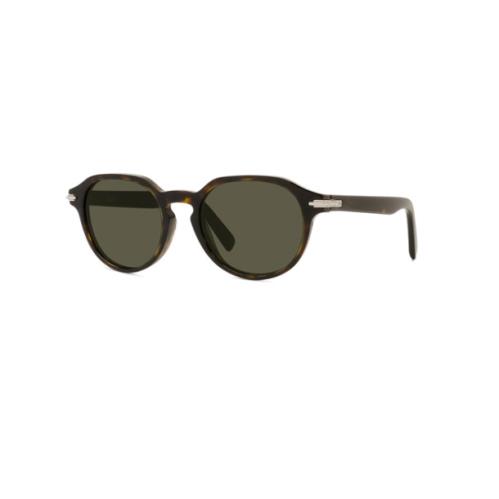 Christian Dior Black Suit R2I 20C0 Havana/green Round Men`s Sunglasses - Frame: Havana, Lens: Green