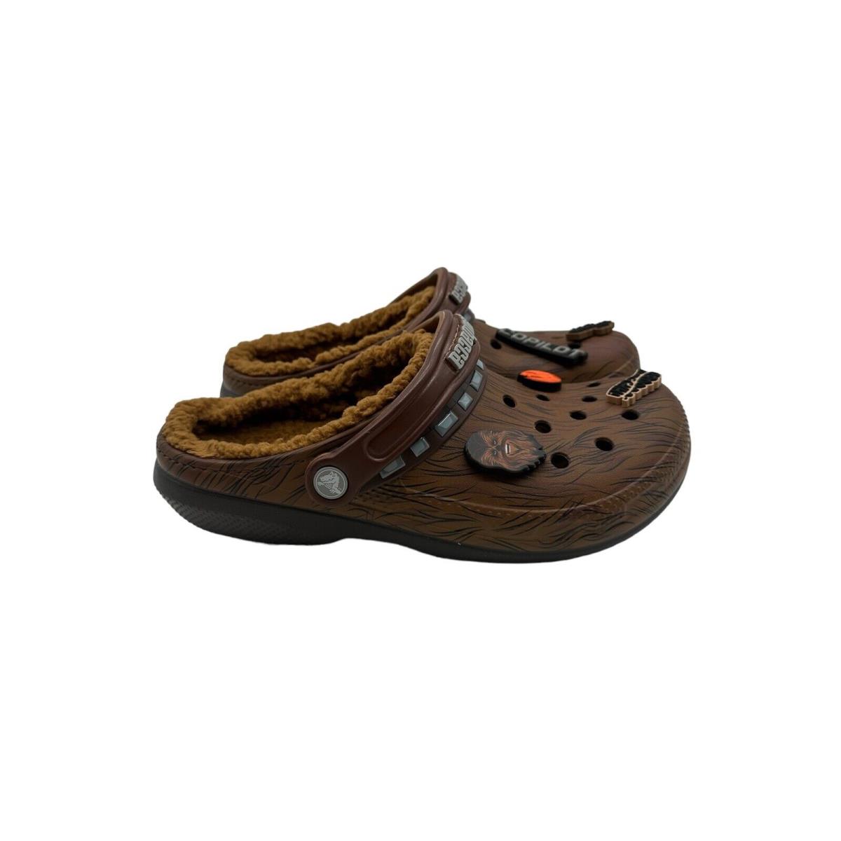 Star Wars Chewbacca Crocs Classic Lined Clog 208858-206 Size Men`s 9 Women`s 11 - Brown