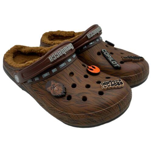 Star Wars Chewbacca Crocs Classic Lined Clog 208858-206 Size Men`s 7 Women`s 9 - Brown