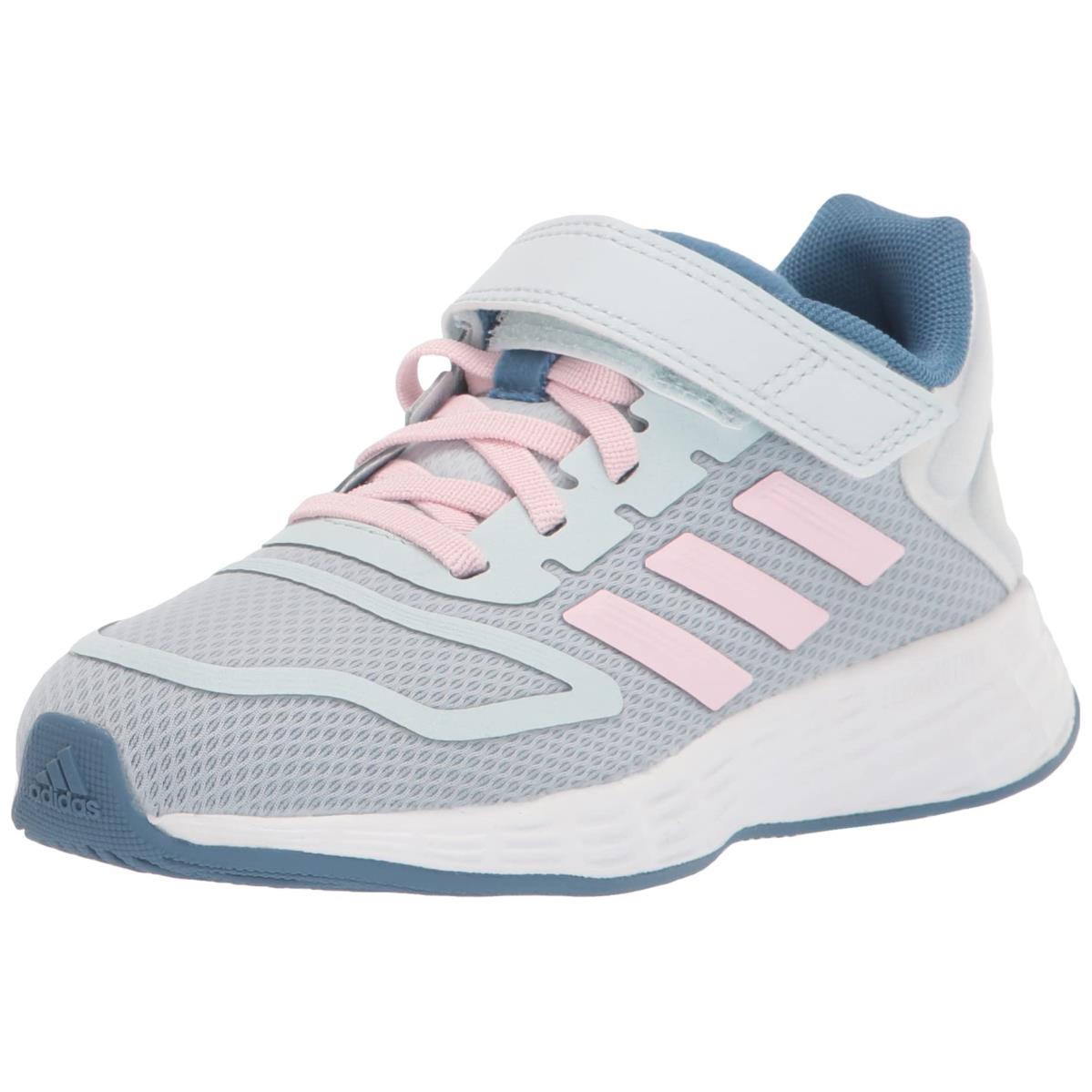 Adidas Unisex-child Duramo 10 Running Shoes Littl Blue Tint/Clear Pink/Altered Blue (Elastic)