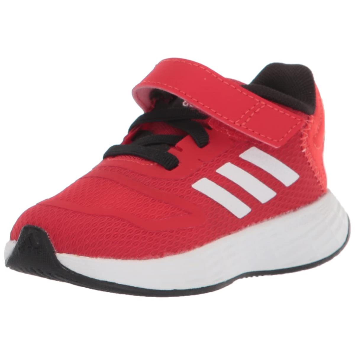 Adidas Unisex-child Duramo 10 Running Shoes Littl Vivid Red/White/Black (Elastic)