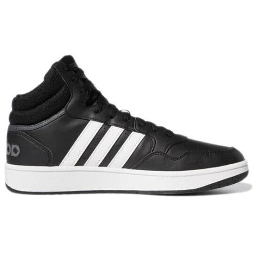Men`s Adidas Hoops 3.0 Mid Classic Vintage Shoes `core Black` GW3020 - Black