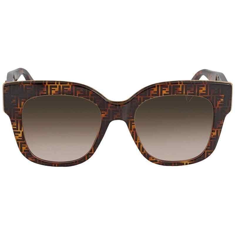 Fendi Brown Black Havana Sunglasses Modern Cat Eye