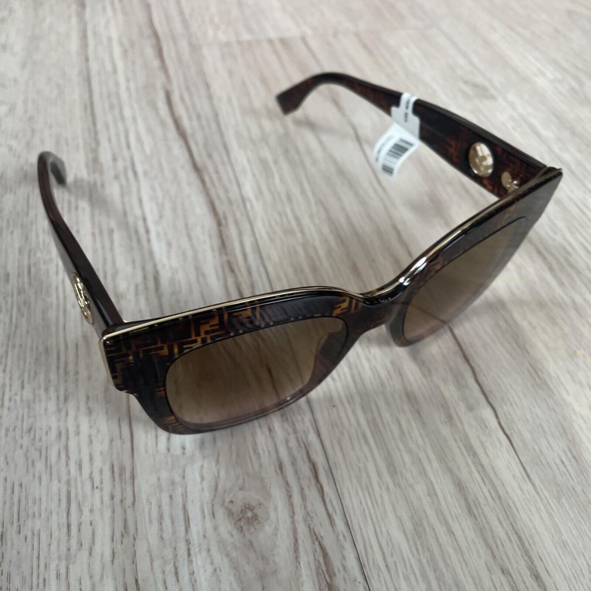 Fendi Brown Black Havana Sunglasses Modern Cat Eye