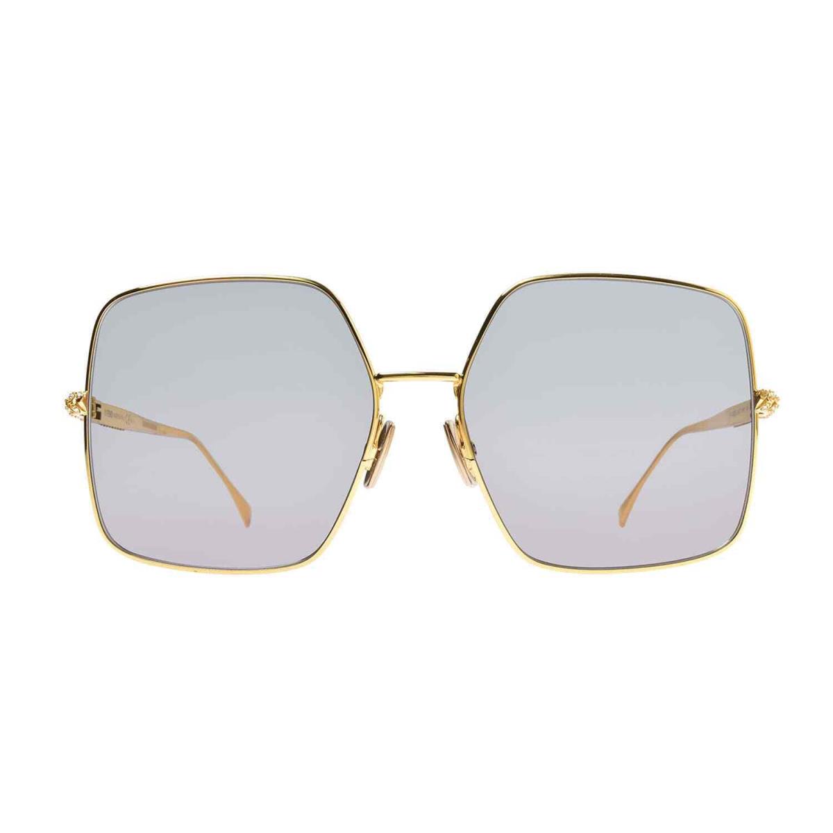 Fendi Gold Oversized Aviator Sunglasses Light Lenses