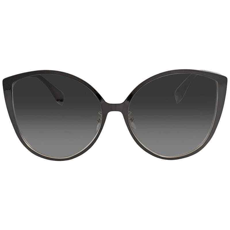 Fendi Black Cat Eye Sunglasses w/ Gold Details Gray Gradient Lenses