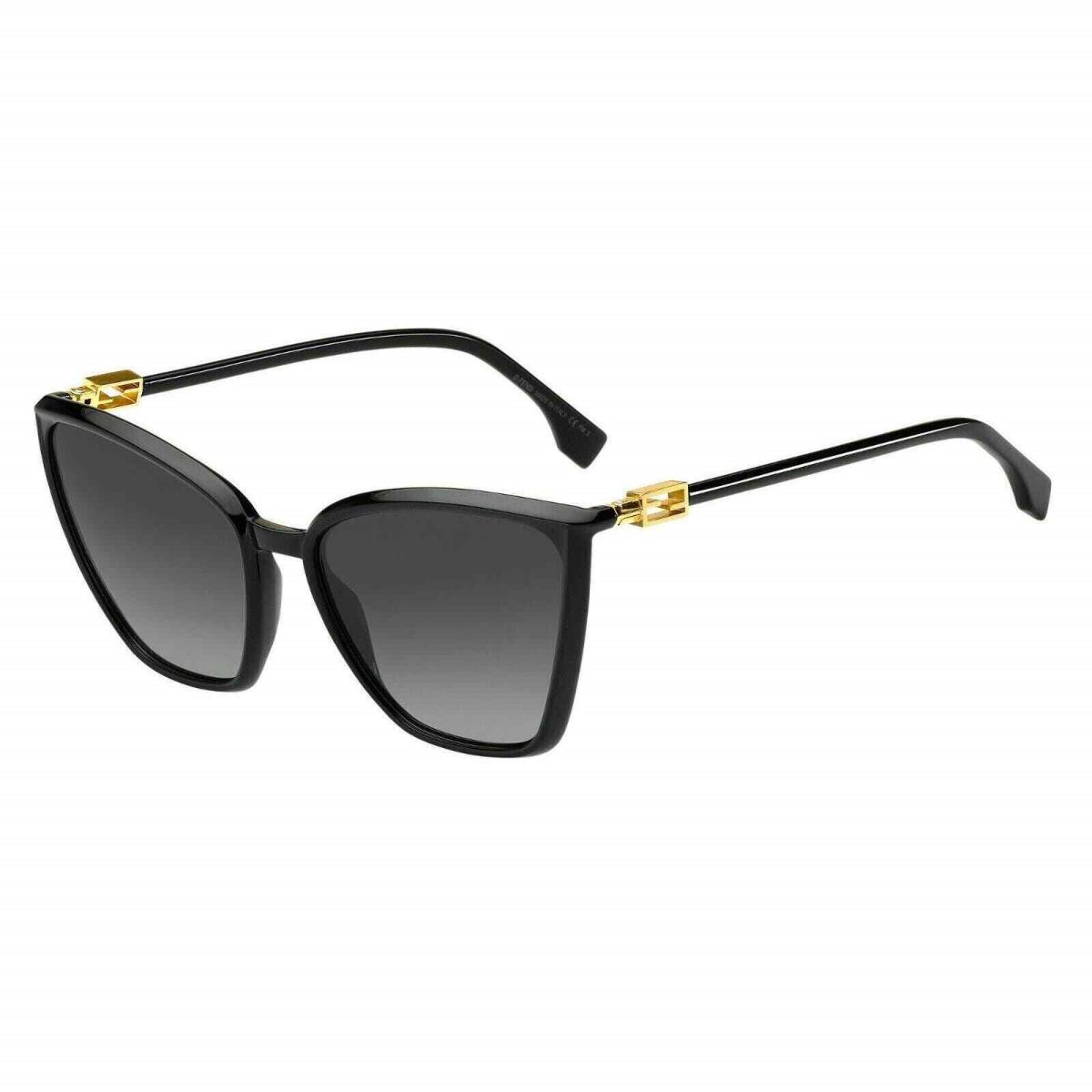 Fendi Black Cat Eye Sunglasses w/ Gold Details FF0433/G/S