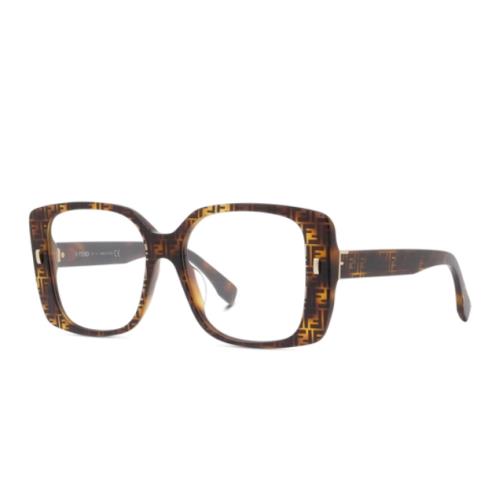 Fendi First FE50019I 055 Havana Oversized Square Women`s Eyeglasses