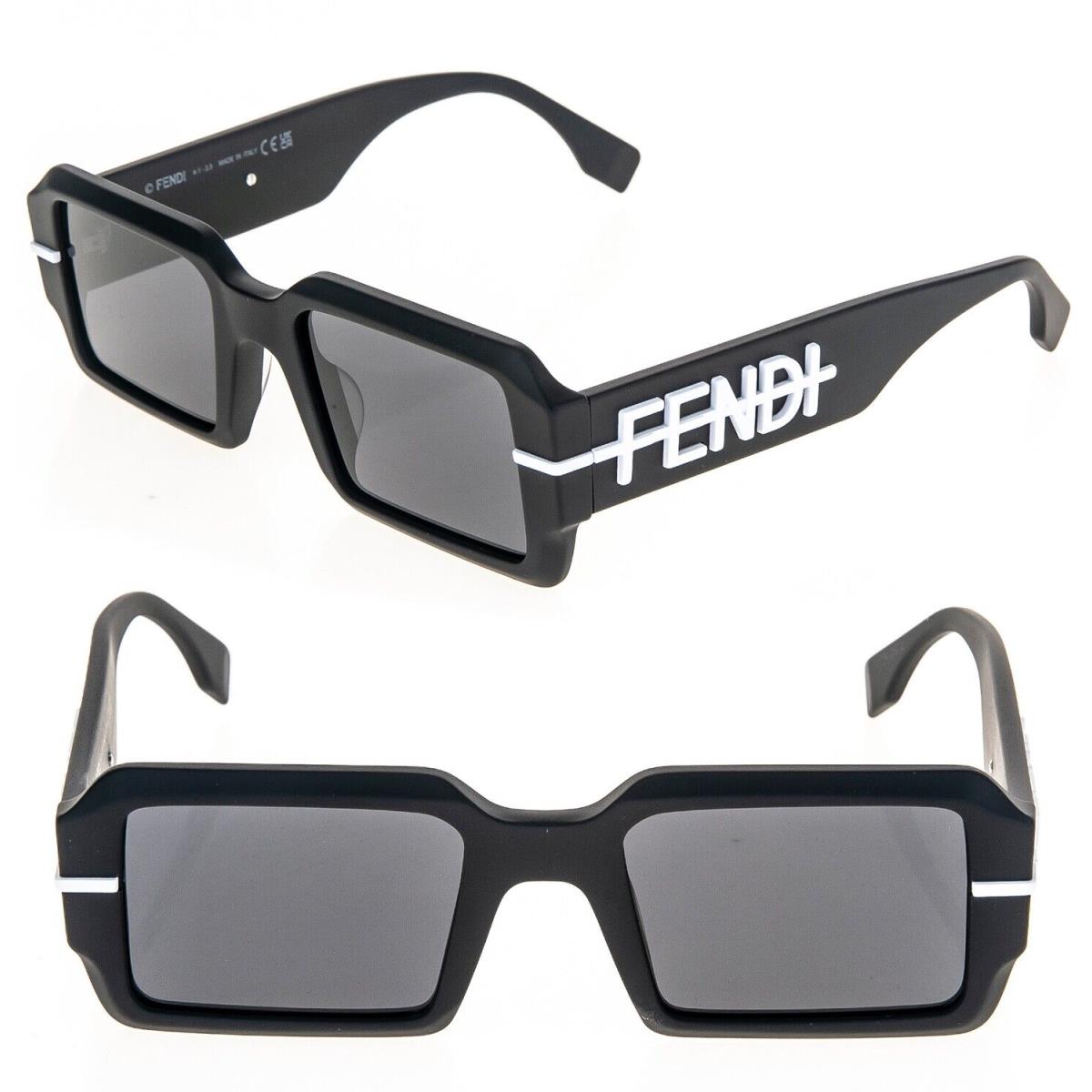 Fendi Fendigraphy Hobo Logo 40073 Black White Fashion Square Sunglasses FE40073U