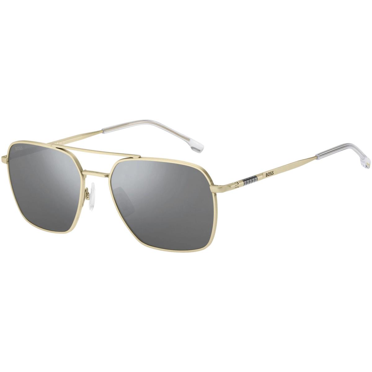 Hugo Boss Men`s Matte Gold-tone Navigator Sunglasses - BOSS1414S 0AOZ T4