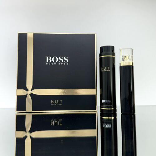 Hugo Boss Nuit Pour Femme 2pc Women Set 2.5oz Edp Spr +6.7oz Perfumed B/lotion