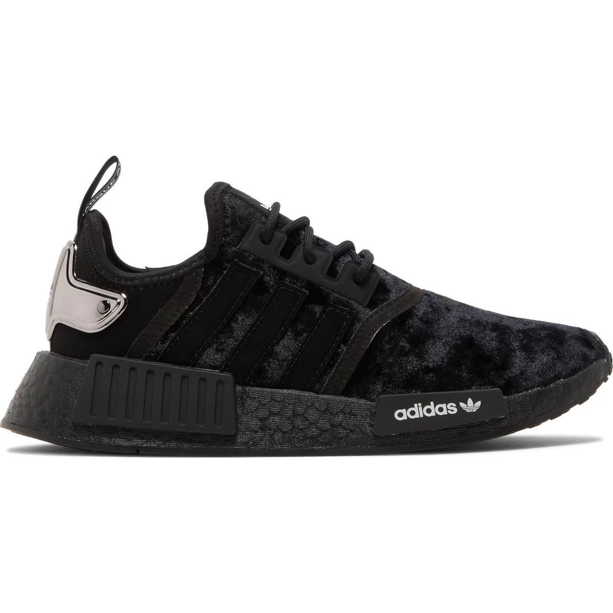 Adidas Wmns NMD_R1 W Triple Black Velvet Running Shoes GW5682 Women`s 7 - Black