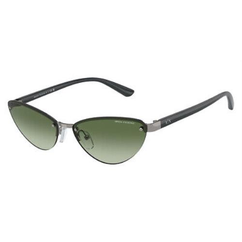 Armani Exchange AX2049S Sunglasses Shiny Gunmetal/shiny Green / Gradient Green