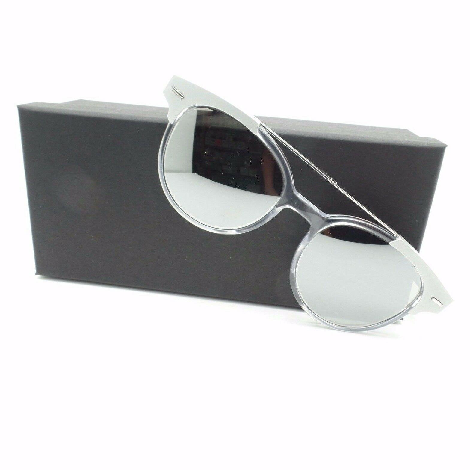 Christian Dior 220 T6ESS Crystal Black Silver Mirror Sunglasses T6E SS